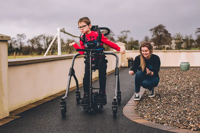 Tom using the MyWay Pedal under supervision