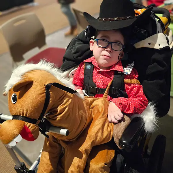 Gabriel in his cowboy Halloween costume