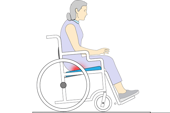 Illustration of a woman sitting in her wheelchair
